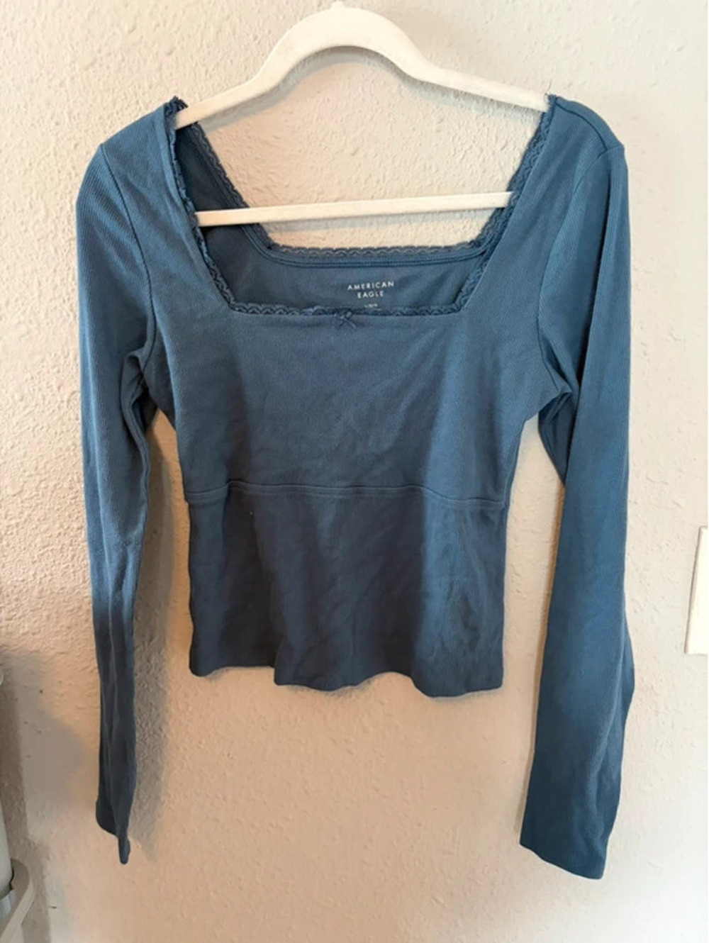 American Eagle square neck blue long sleeve L